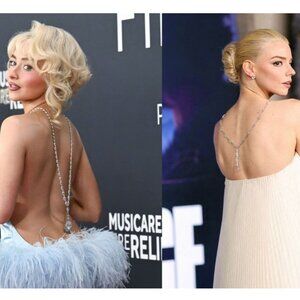 Uniquely Designed Long Faux Pearl & Jewel Crown Drop Pendant Necklace w/ Tassels